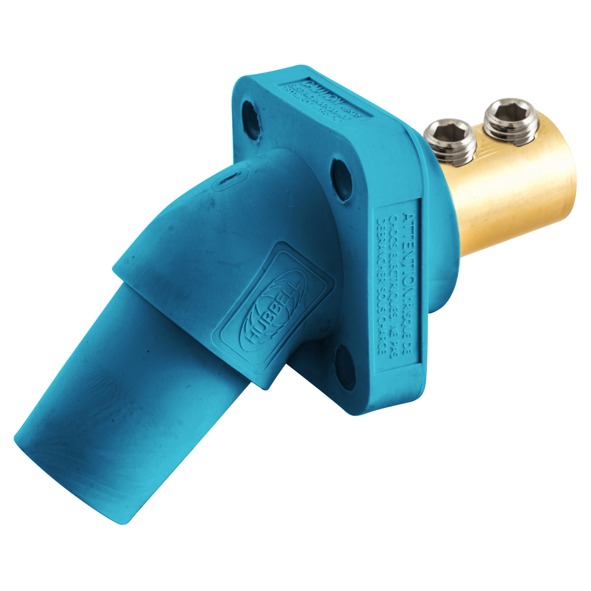Single Pole Products, 300/400A Series,Receptacle, Angled, Double Set Screw, Blue