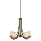The Hendrik(TM)  21.5in; 5 light chandelier features a classic look with its Olde Bronze finish and light umber etched glass. Inspired by Hendrik Berlage, the Hendrik Chandelier works in several aesthetic environments, including traditional and modern.