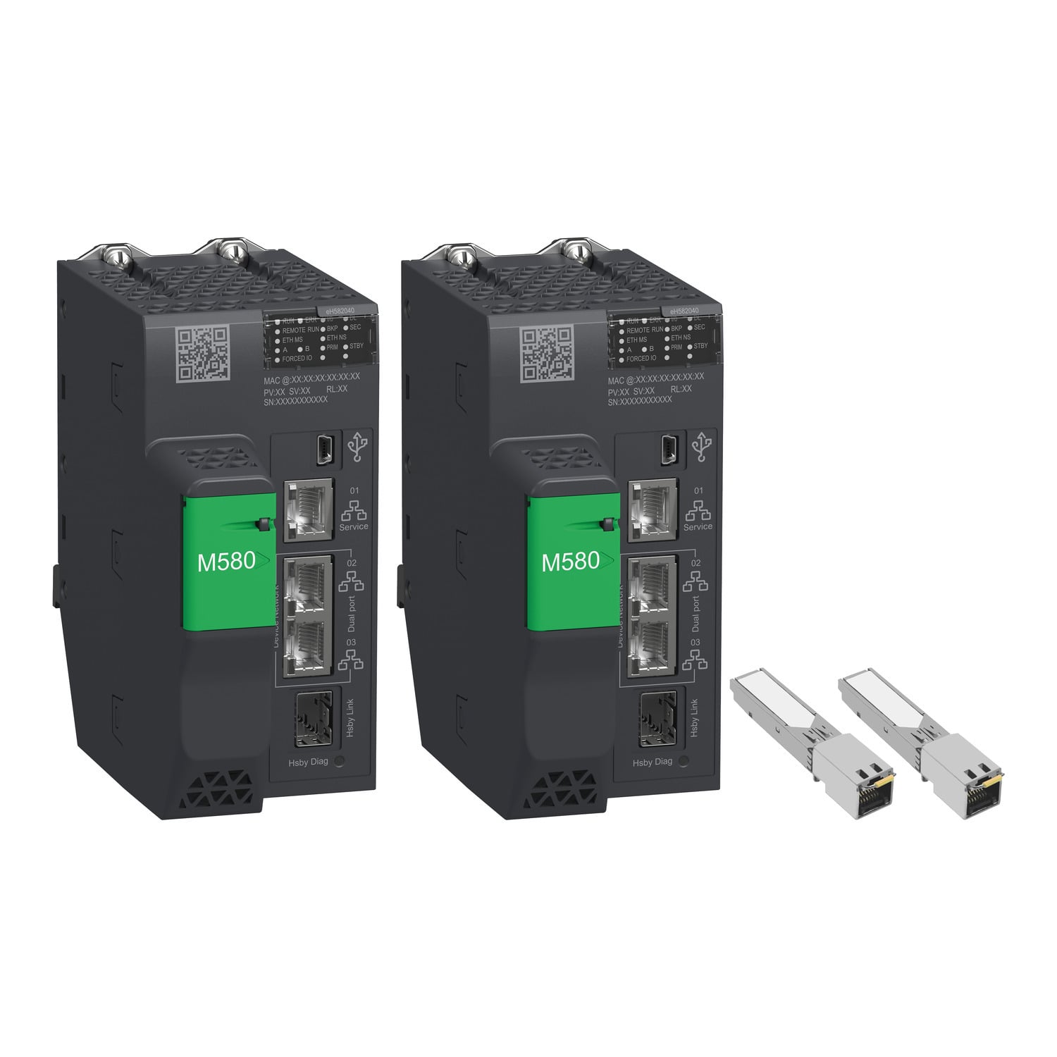 redundant processor kit, Modicon M580, 16MB, 61 Ethernet devices, 16 Remote I/O racks (X80 & Quantum I/O)