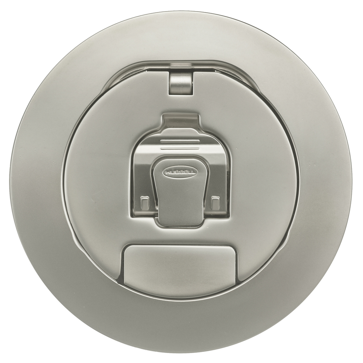 Hubbell Wiring Device Kellems, Floor Boxes, SystemOne Recessed, 4",Cover, Nickel Plated