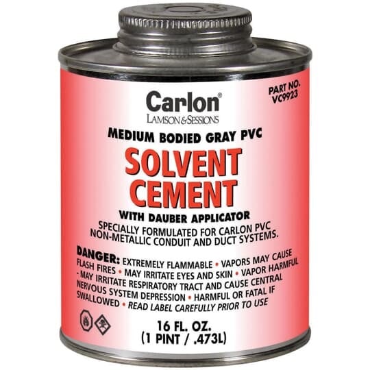 VC9922 Carlon Medium Conduit Cement With Dauber Applicator, 32 oz Can, Liquid Form, Gray, 0.91