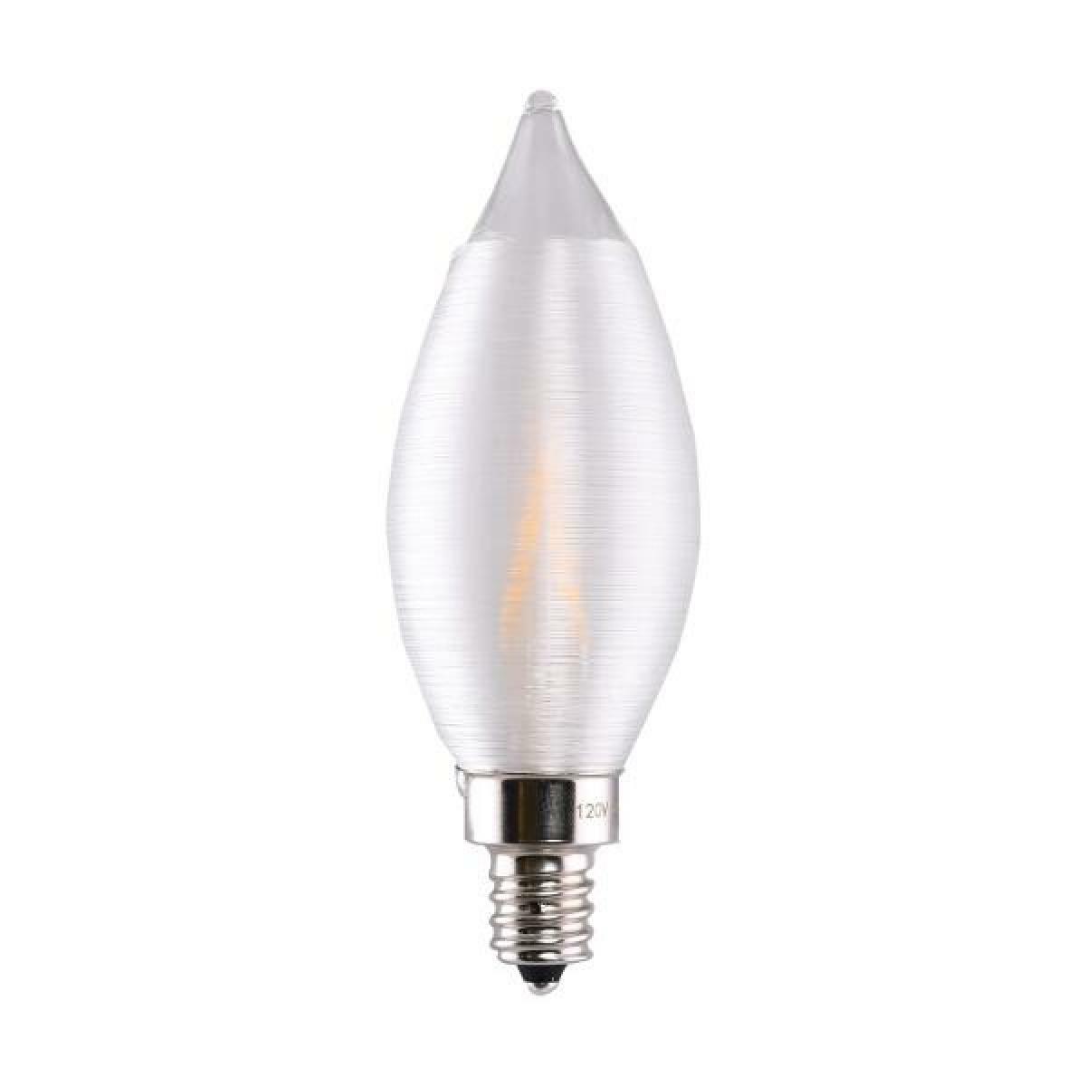 4-Watt CA11 LED Lamp - Satin Spun Clear Candelabra Base 2700K 120 Volts Carded