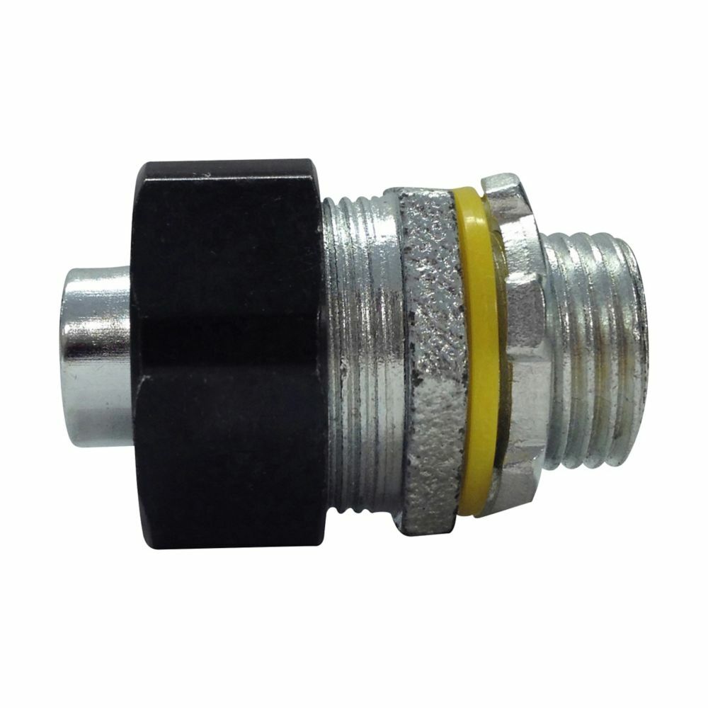 Eaton Crouse-Hinds series LiQuik LTQ liquidtight connector, FMC, Straight, Non-insulated, Malleable iron, 1"