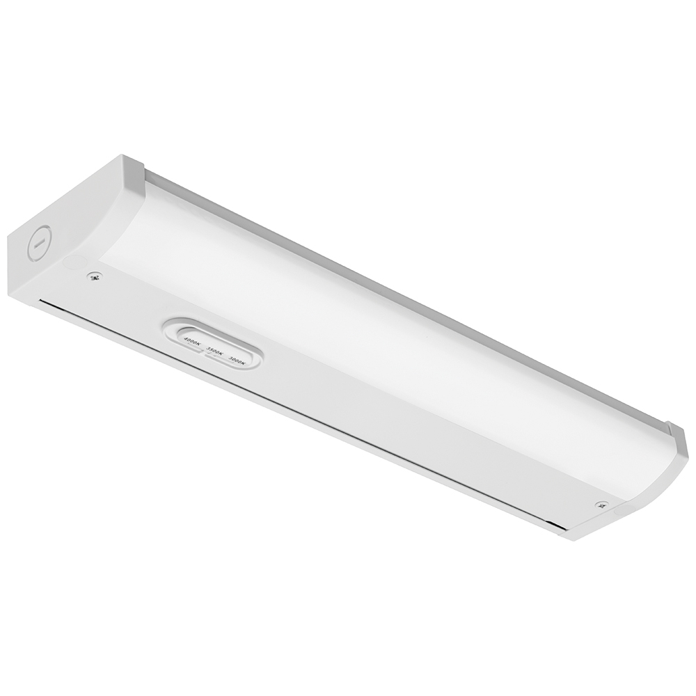 UCES LED Undercabinet includes an easily accessible switch to select a 3000K, 3500K or 4000K color temperature and provides accent or task lighting in residential, hospitality, retail and light commercial applications. Ideal for use under or over cabinets