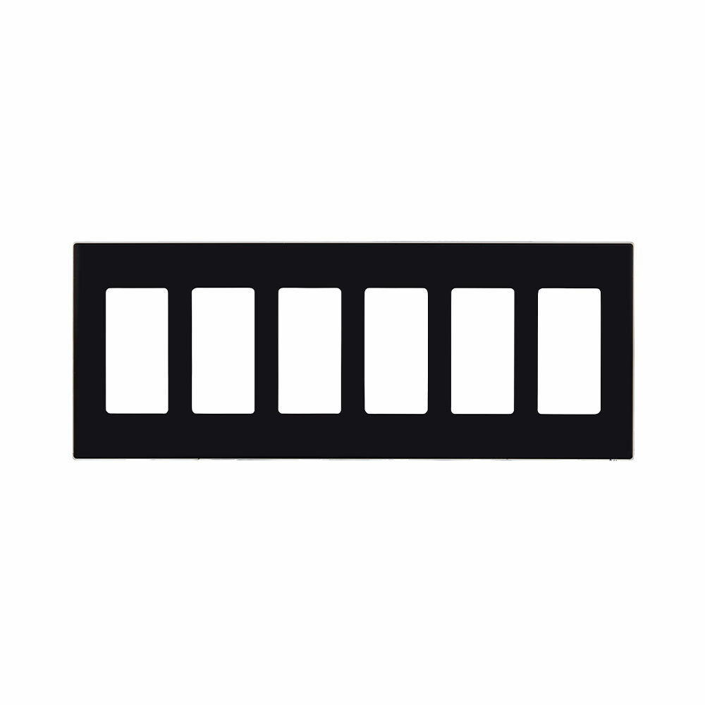 SCREWLESS WALLPLATE 6 GANG BLACK