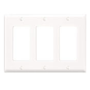 3-Gang Decora/GFCI Device Decora Wallplate/Faceplate, Standard Size, Thermoplastic Nylon, Device Mount, - Ivory