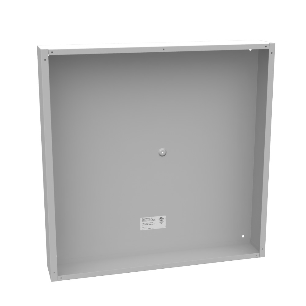24x4x24 Screw Cover Type 1 UL Listed Steel No Knockouts ANSI 61 Gray Cover with Teardrop Slots Mounting Holes in Back
