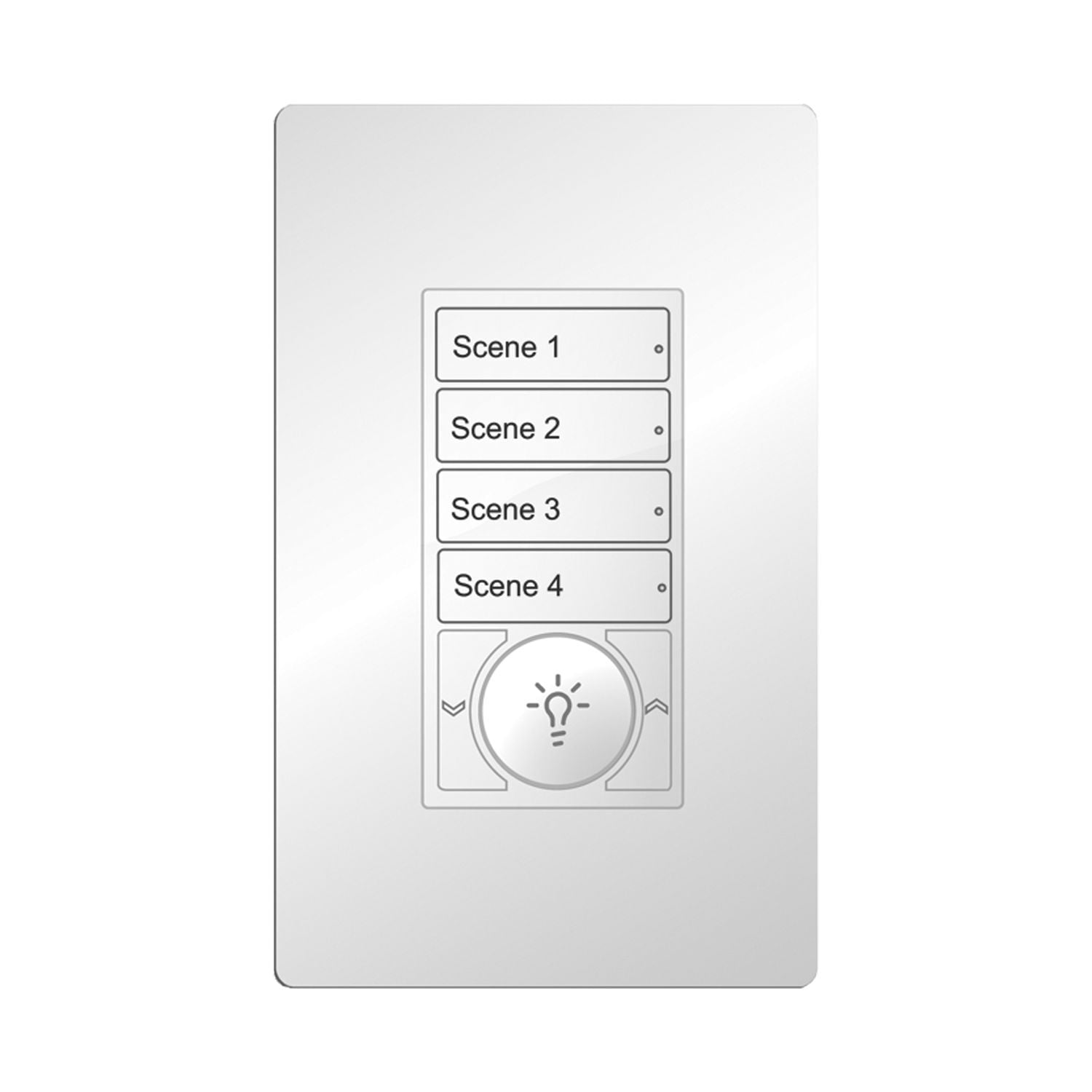 INEO Series,  4 Small Buttons, Raise/Lower/ON/OFF, White, Fitted