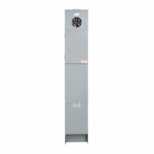 Eaton mobile home panel, Metered-ring, 100A, BR2100, Back-to-back pedestal, Circuits:4, Spaces:8, No receptacles