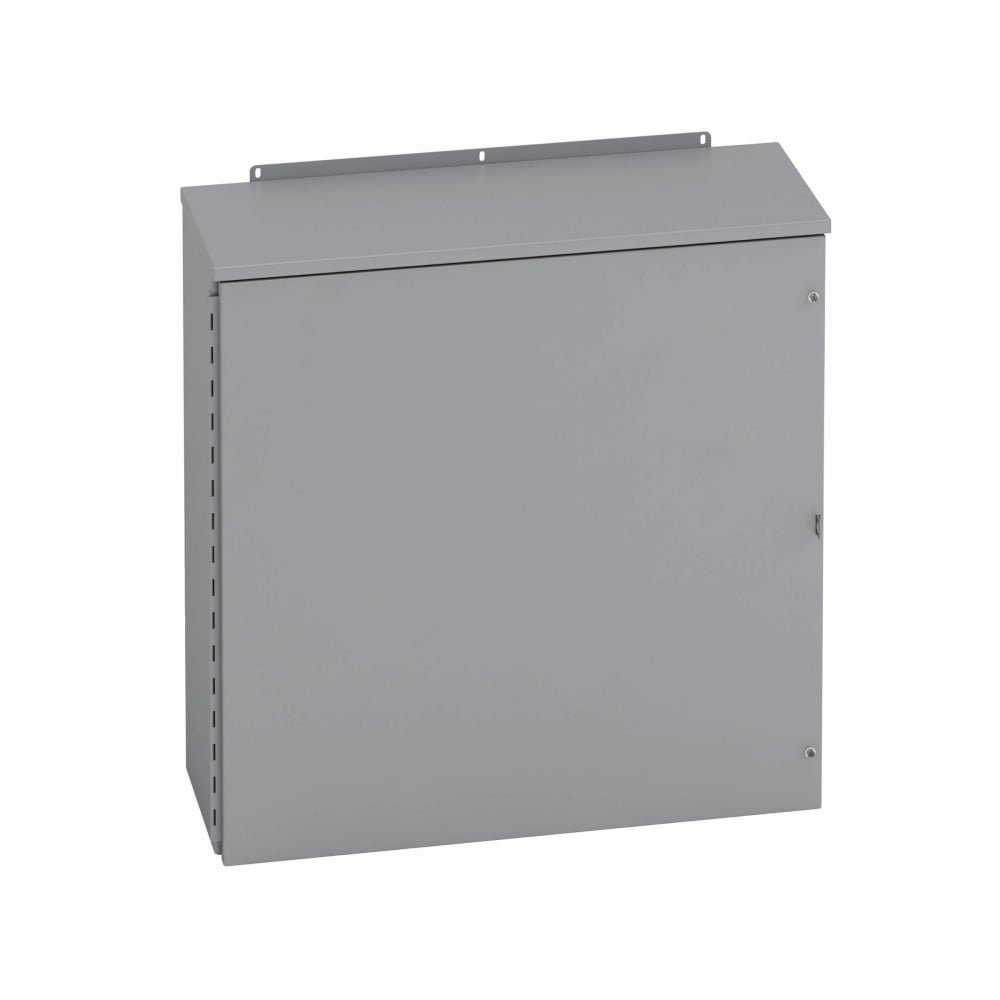 Eaton B-Line series Type 3/3R panel enclosures, 20" height, 6" length, 16" width, NEMA 3R, Hinged cover, RHC enclosure, Wall mount, Medium single door, External mounting feet, Carbon steel