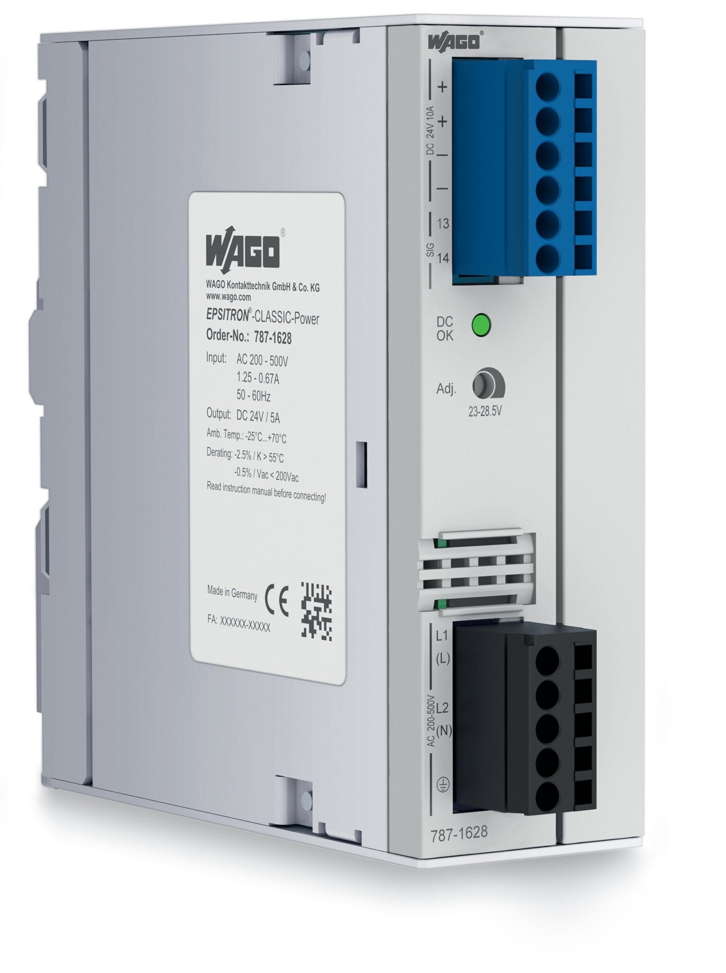 Switched-mode power supply; Classic; 2-phase; 24 VDC output voltage; 5 A output current; TopBoost; DC OK contact