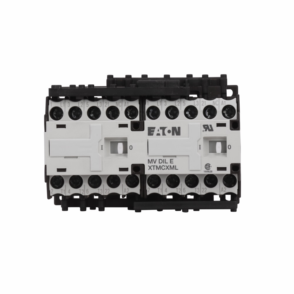 Eaton XT IEC mini contactor, 6.60A, 110 Vac 50 Hz, 120 Vac 60 Hz, 2NO-2NO, 6.60A, 45 mm mini, 50-60 Hz, 0.25, 0.75, 1/1.5, 2, 3, 3 hp(1/3PH@115, 200, 230/200, 230, 460, 575 V), Three-pole, Screw terminals, FVNR