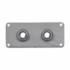Eaton Crouse-Hinds series RS/RSM conduit hub plate, 8-1/2" x 4", Feraloy iron alloy, 2 hubs, 3/4" trade size