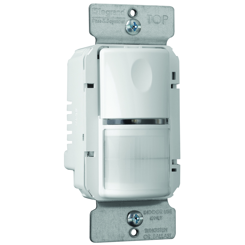 Commercial Occupancy Sensor (PIR) PlugTail Automatic Wall Switch, White