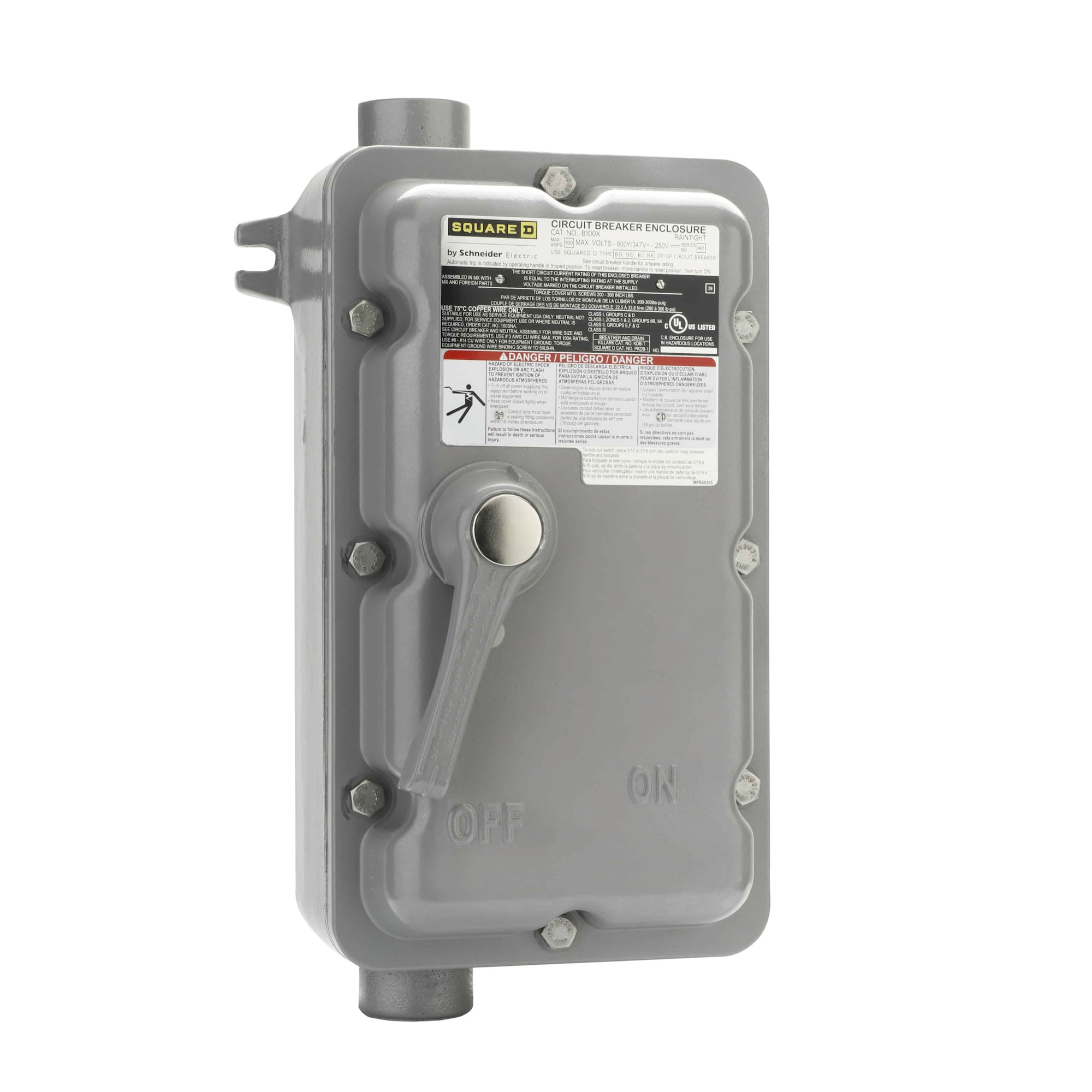 PowerPact B-Frame Molded Case Switch Enclosure, 100A, I/O, Aux Contact, Nema 7/9
