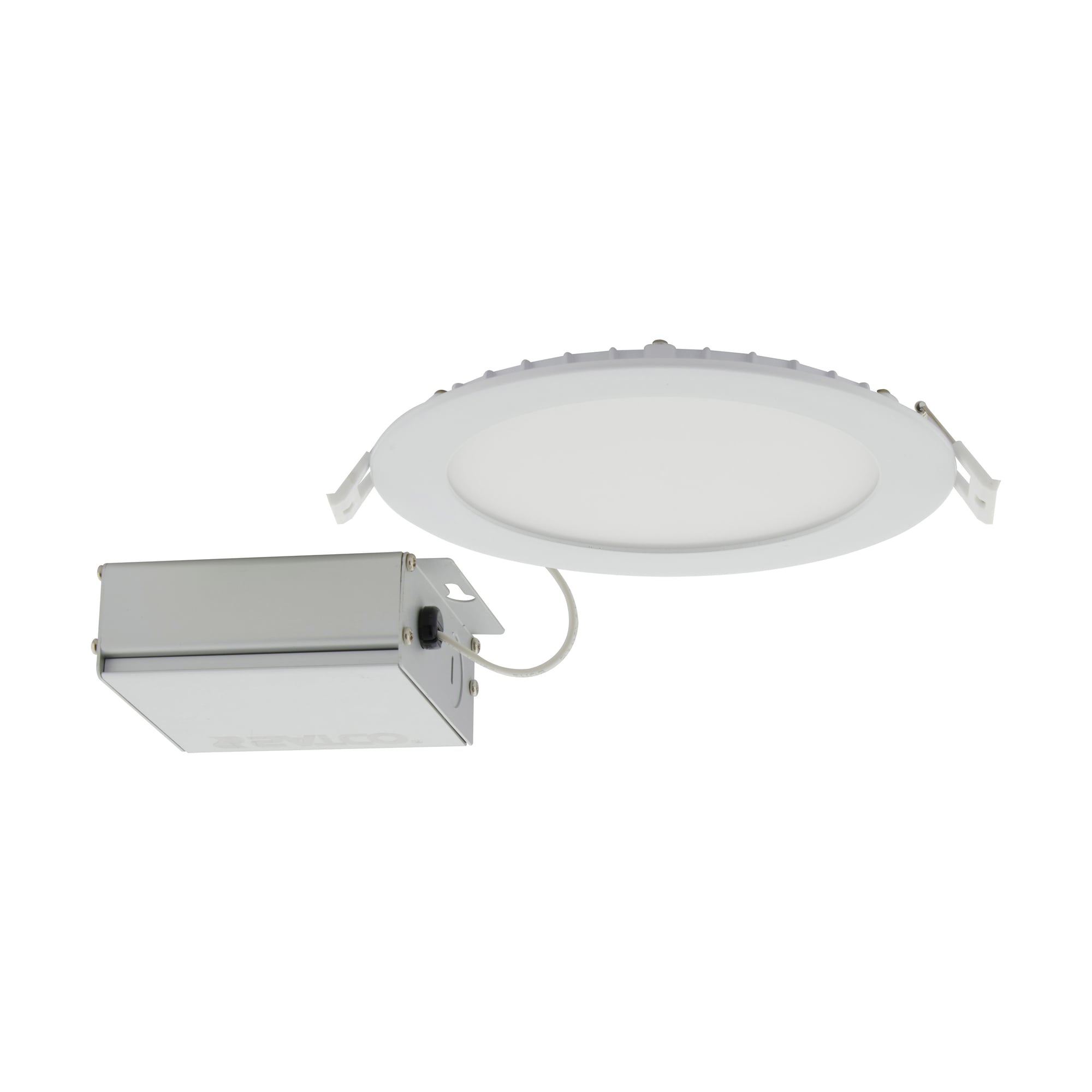 12W LED Direct Wire Downlight - Edge-lit 6 in. CCT Selectable - 120V Dimmable - Round Remote Driver