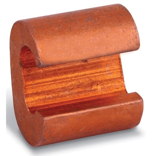 C-Crimps Copper Compression Connector, Run: #2 Sol - #2 Str, Tap #8 Sol - #4 Str, Length 3/4 Inch, Height 63/64 Inch