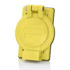 Weather Resistant Cover/plate With 3 Inch Diameter Opening And Hinged Cover, Used With 50A Device External Mounting Design. Yellow Polycarbonate.