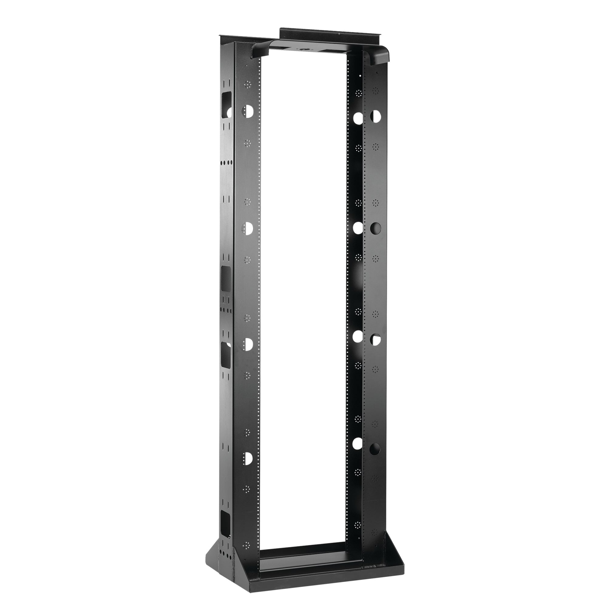 Seismic 2-Post Open Frame Rack, 86.02x26.75x18.00, Black, Steel