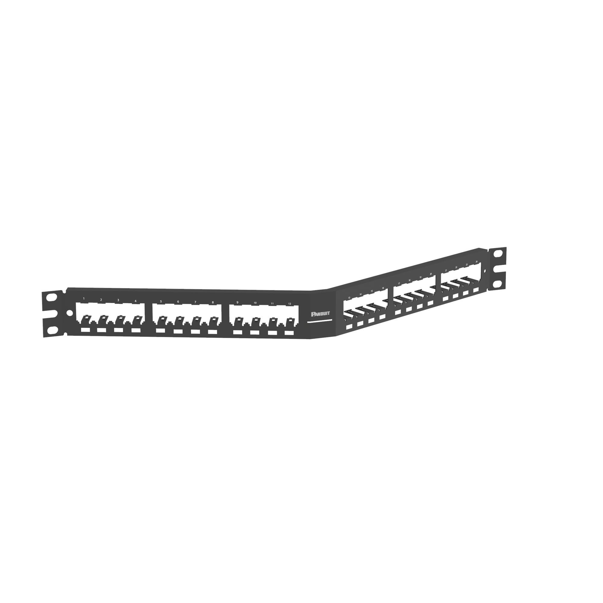 Patch Panel, 24 Port, Angled, All Metal,