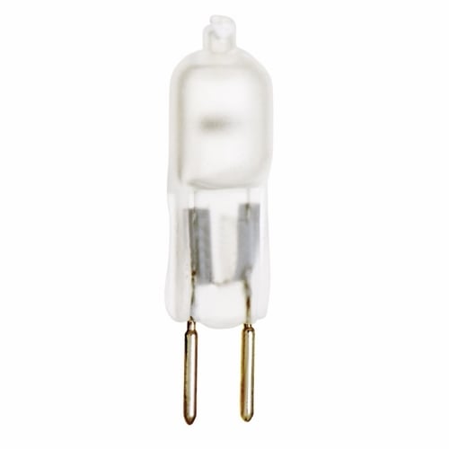 Halogen Bi Pin Lamp, Designation: 50T4/F, 12 V, 50 WTT, T4 Shape, GY6.35 Bi Pin GY6.35 Base, Frosted, C-6 Filament, 2000 HR, Lumens: 810 LM Initial, 1-9/16 IN Length, 1/2 IN Diameter