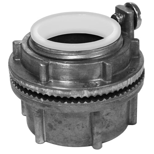 Watertight Hubs, Zinc Diecast Hubs - Insulated, Class I, Div 2, Trade Size: 2", Body Length: 1.12", Thread Length: 0.78", Outside Diameter: 3.25", Screw Size: 1/4-20x1/2", Lug Size: 1.00"