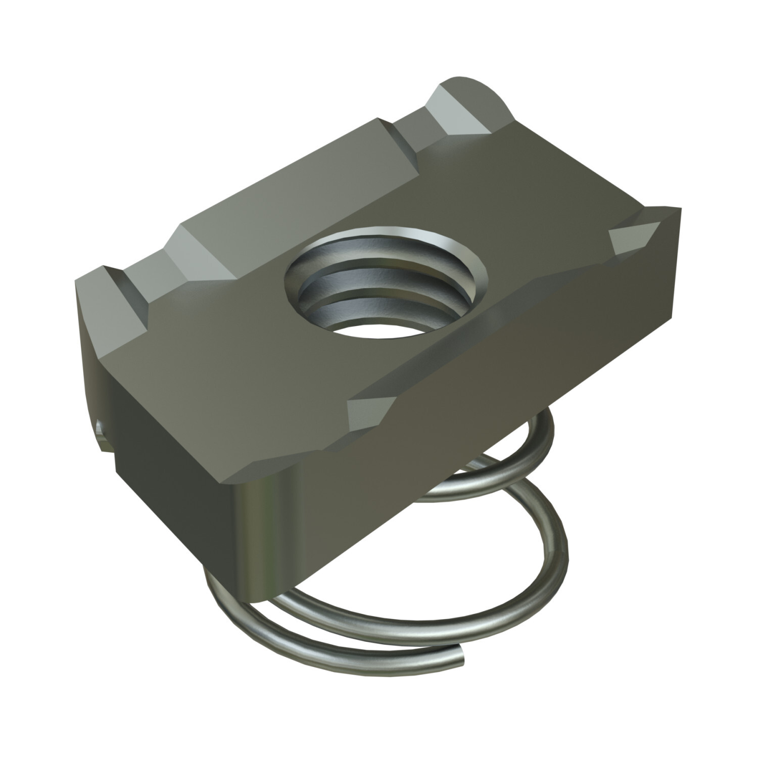 UNISTRUT CHANNEL NUT, #8-32, 0.406x 0.448x 0.694, WITH SHORT SPRING, EG