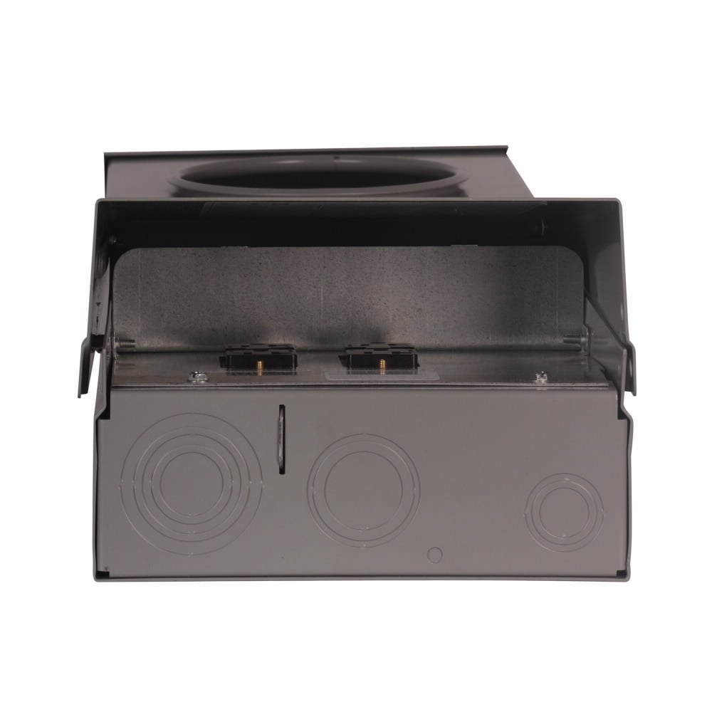 Eaton pedestal mount metered, Water and tamper resistant left/center receptacle, Metered-ring, Non-ground fault, Non-ground fault, Top, Surface, Circuits: 4, NEMA 5-20R2GF, NEMA 5-20R2GFI