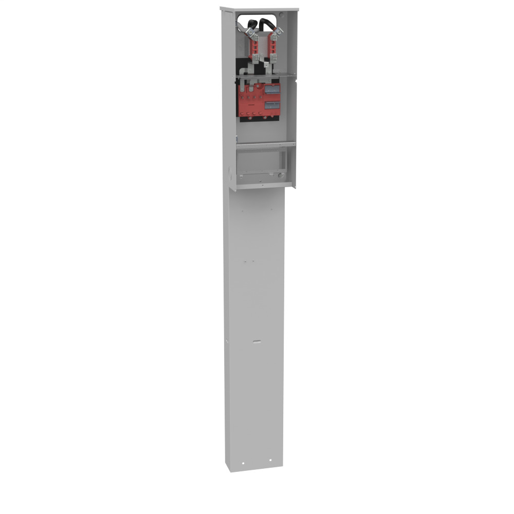 4 Terminal Ring Type Plain Top 1-main Breaker Provision Single Pedestal Direct Bury Parallel Wired