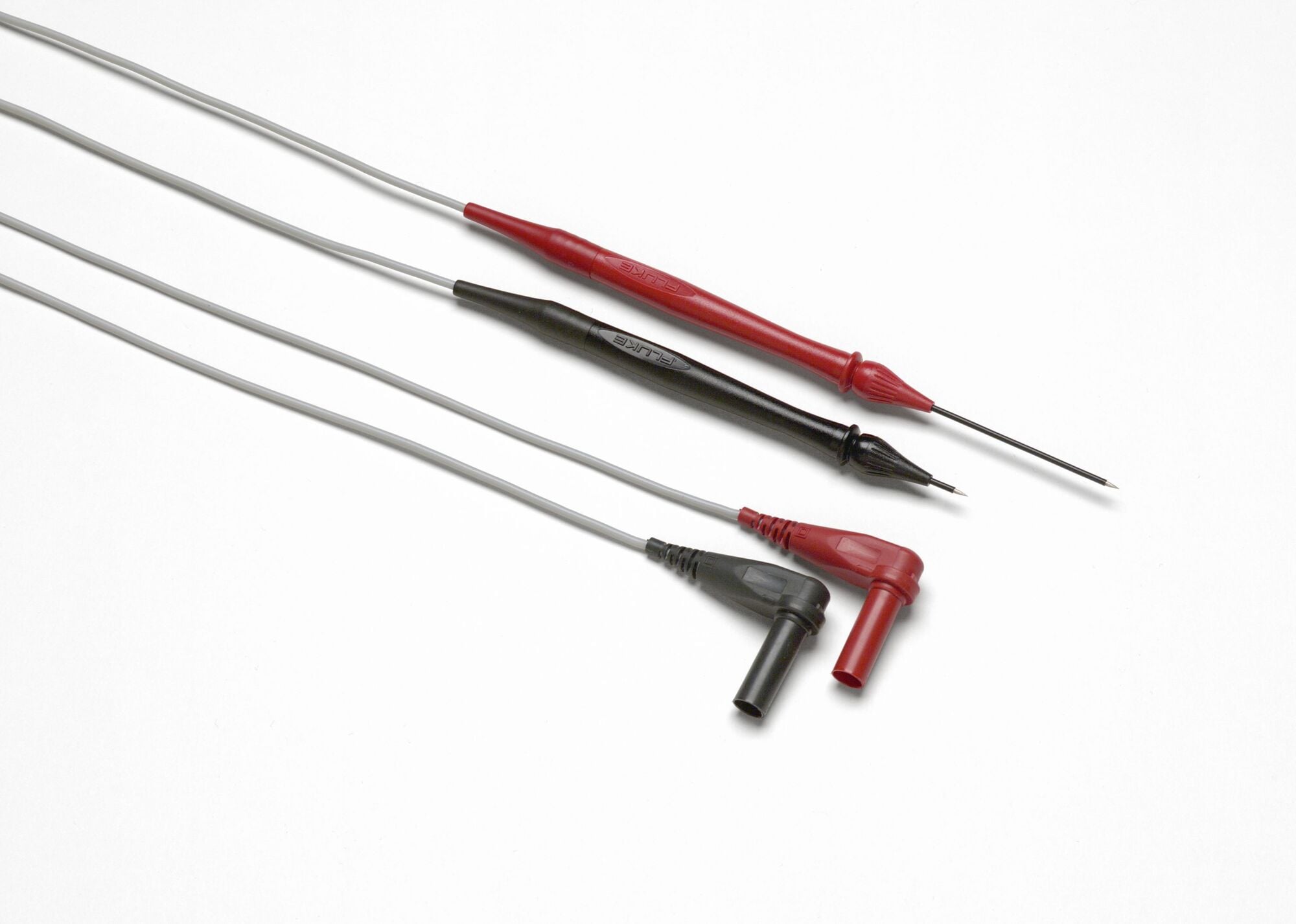 Retractable Tip Test Lead Set with extra hard probe tips to provide long service lif and a flixible silicone insulated test lead.  Contains one pair (red, black) of test leads with sharp needle point tips adjustable to desired length from 0 to 76mm.