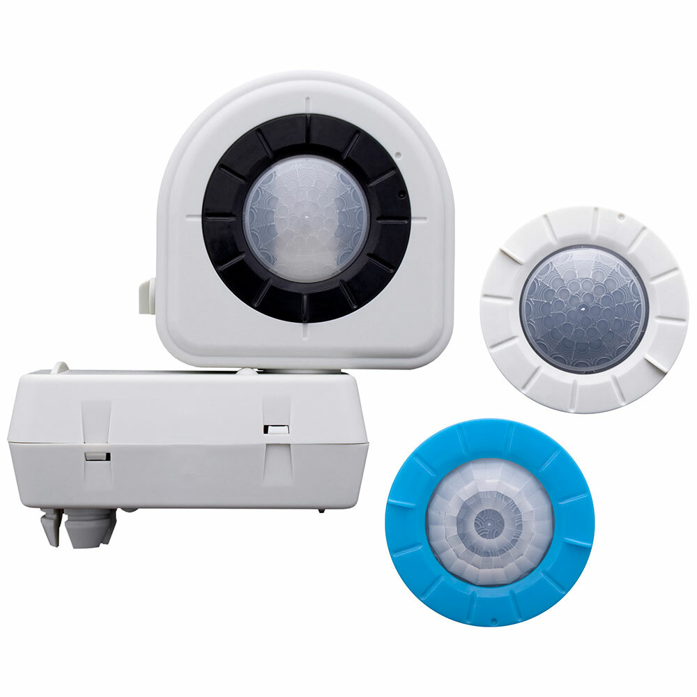  Complete Assembled Fixture Mount Sensor with All 3 Lenses, Aisle Lense Installed, Sensors Pre-Assembled with Offset Adapter, White
