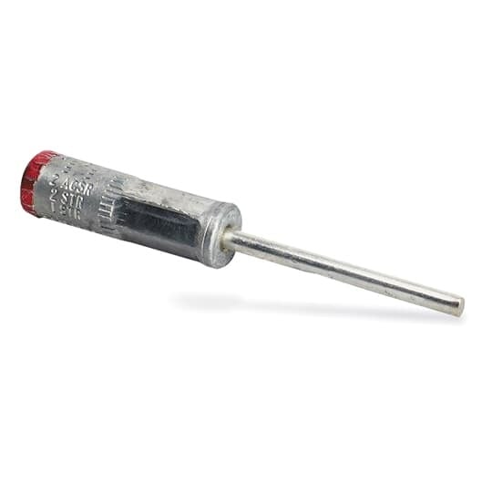 Compression Pin Terminal Aluminum, Contax filled for Wire Range 2 ASCR, 1-2 Stranded,  Pigtail: 0.204 x 2.5, Mechanical Dies: Peach, 5/8, BG, TU, Hydraulic Dies: U-BG, 52