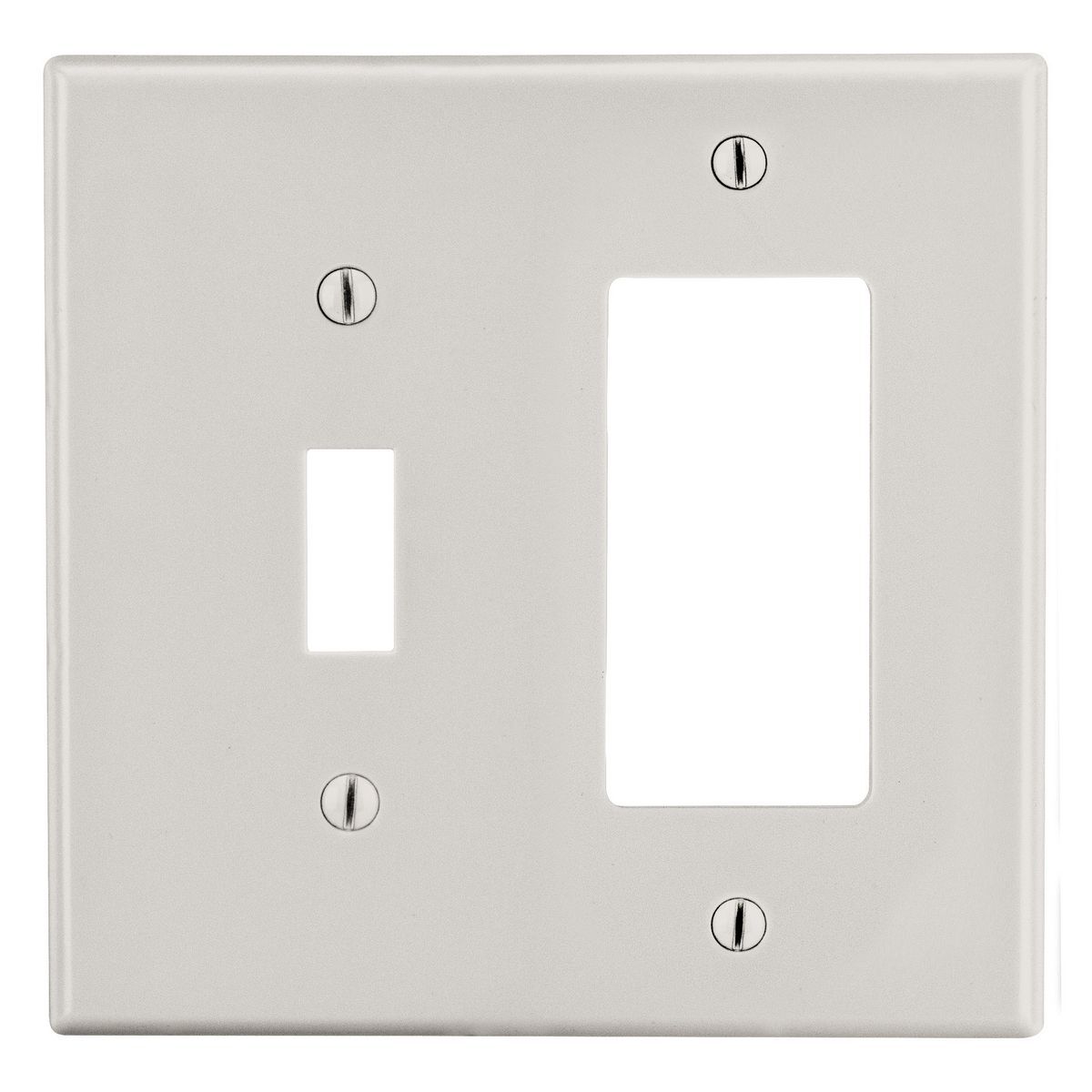 Wallplate, Mid-Size 2-Gang, 1) Toggle 1) Decorator, Light Almond