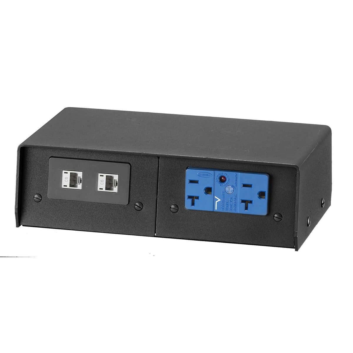 In-Floor Delivery Systems, Fire-Rated Poke-Throughs, Pedestal, 4-Gang, Black