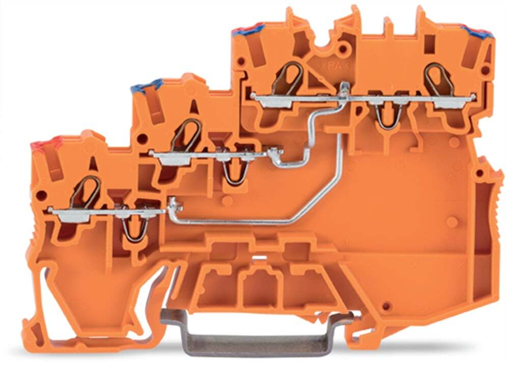 3-conductor sensor supply terminal block; with colored conductor entries; 1 mm; Push-in CAGE CLAMP; 1,00 mm; orange
