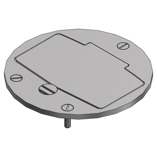 Cover Plate for Flush Service Floor Boxes, 4 Inch Diameter, for GFCI Receptacle, Aluminum