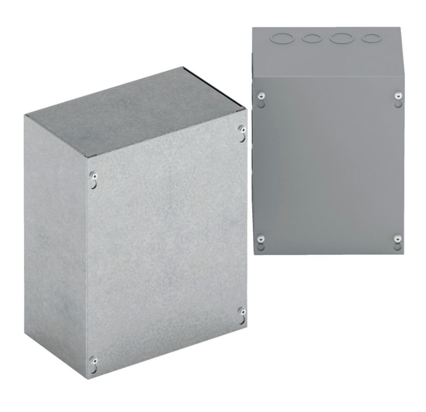 12104 SC Electrical Enclosure Box With Knockout, 12 in H x 10 in W x 4 in D, Screw Cover, NEMA 1/IP30 NEMA Rating, Carbon steel