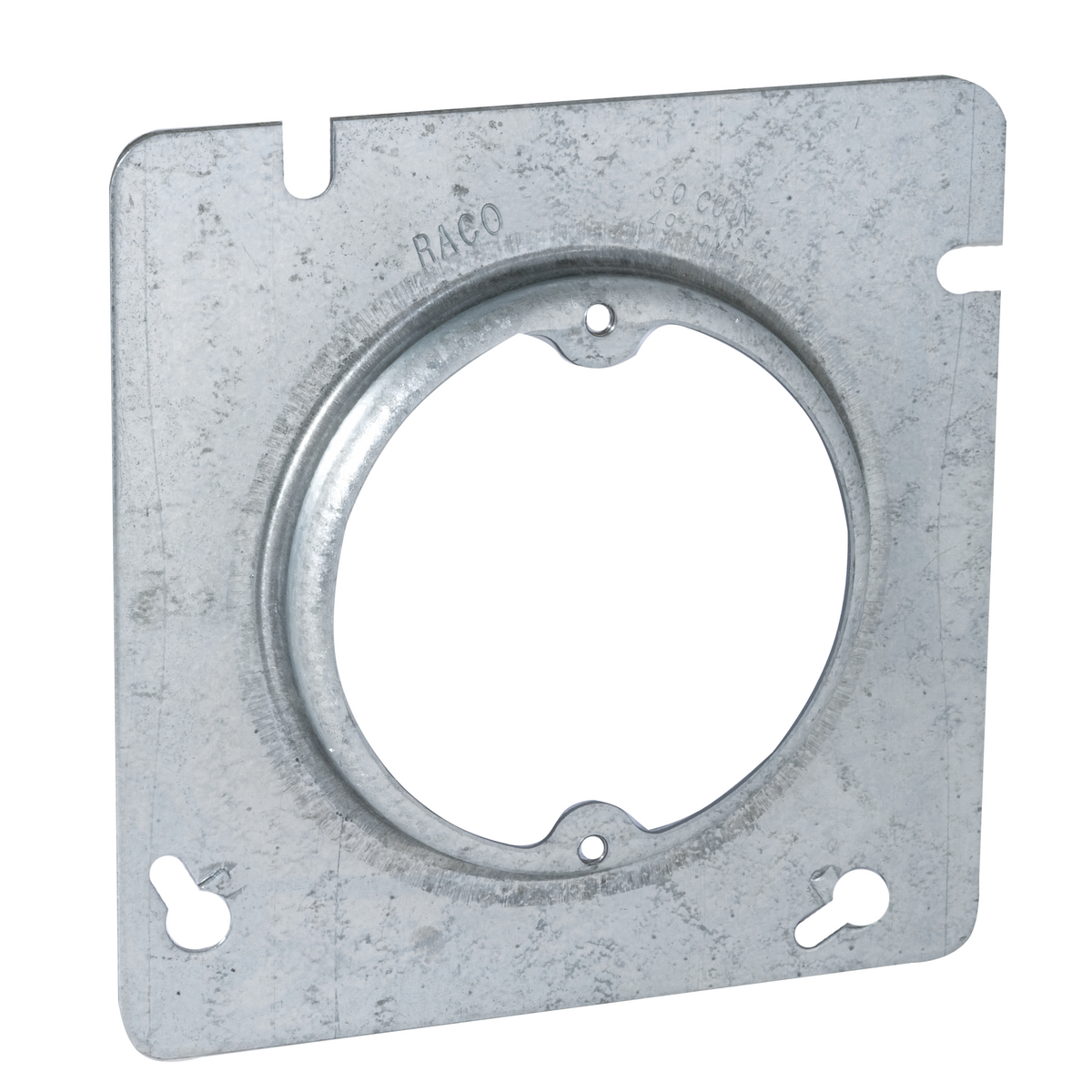4-11/16 In. Square Fixture Covers, Raised 1/2 In., Open Ears 2-3/4In.O.C.