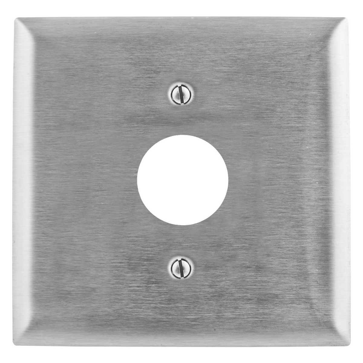 Wallplates and Boxes, Metallic Plates, 2- Gang, 1) 1.40" Opening, Standard Size, Stainless Steel