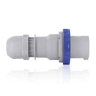 63 Amp, 200-250 Volt, 3P+E (3P, 4W), Clock Position 9, IEC/EN 60309-1 & 60309-2, International Configuration Plug, Industrial Grade, IP6/67, Watertight - BLUE