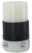 15-Amp, 125-Volt, Non-NEMA, 3P, 3W, Connector, Straight Blade, Industrial Grade, Grounding, Black and White