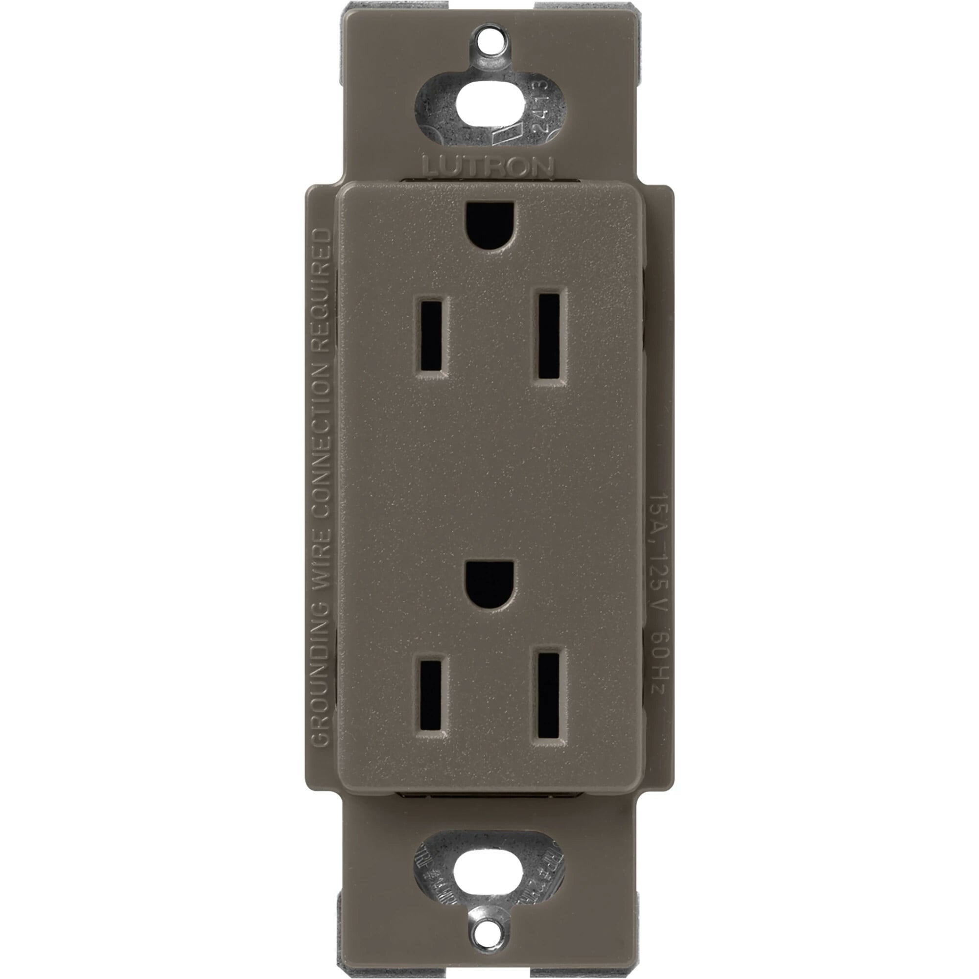 Lutron Claro 15 Amp Duplex Outlet, Truffle