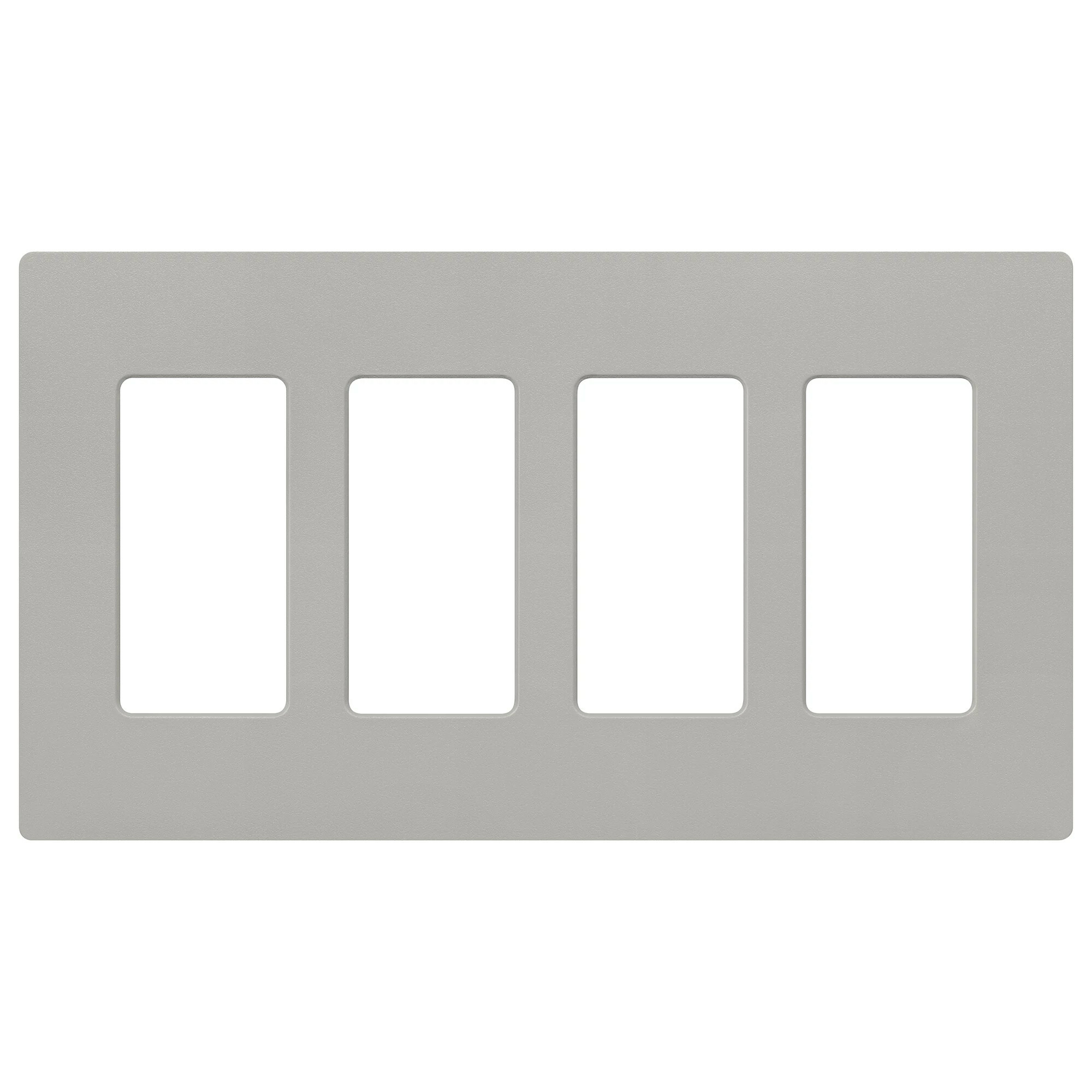 Claro Wallplate, Satin Finish, Four-gang in pebble