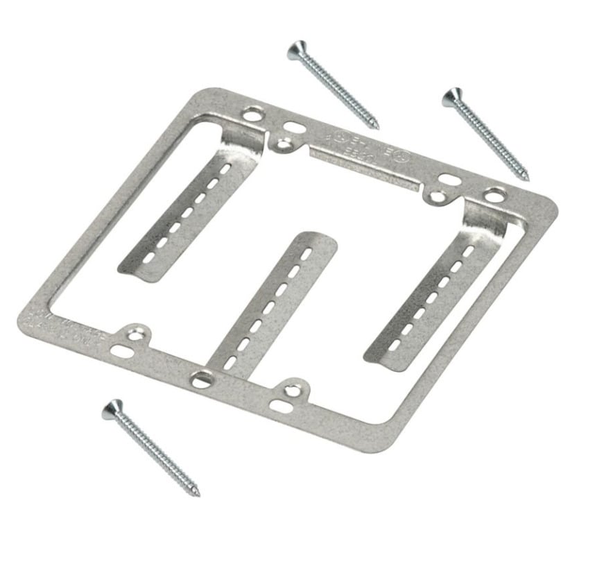 BB20L 2-Gang Mounting Bracket, For Use With Low Voltage Outlet, Fastened Mount, Steel