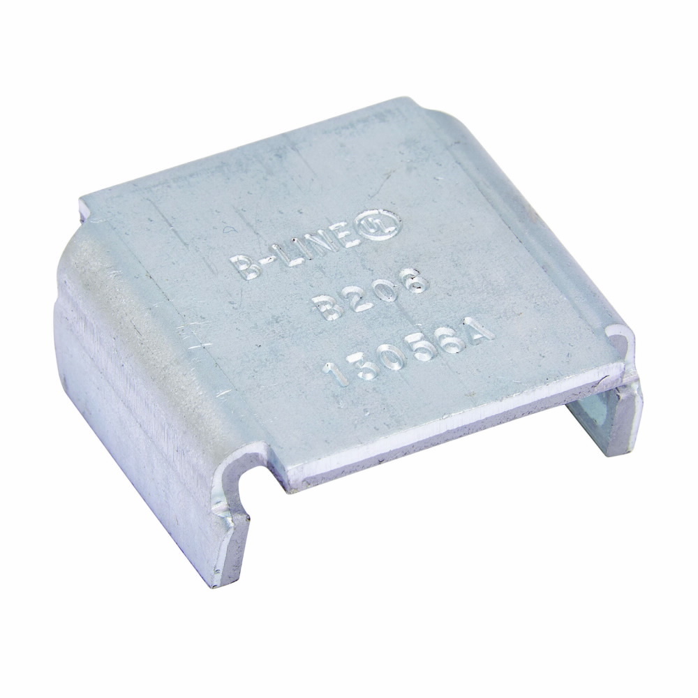 Eaton B-Line series end cap, 1.39" H x 1.62" L x 1.62" W, Steel, Electro-plated, Fits channel type B32