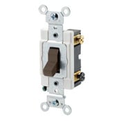 15 Amp, 120/277 Volt, Toggle 3-Way AC Quiet Switch, Commercial Spec Grade, Grounding, Back & Side Wired, - Brown