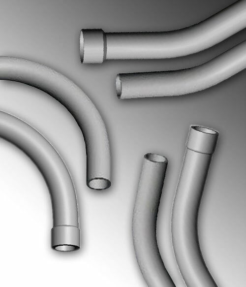 3 in x 90 deg x 24 in Bend Radius PVC Schedule 40 Elbow, Belled End