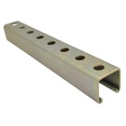 Channel, 12 Gauge, 1-1/2 Inch x 1-1/2 Inch, Length 10 Feet, Type 316 Stainless Steel with Punched 9/16 Inch Holes on 1-1/2 Inch Centers