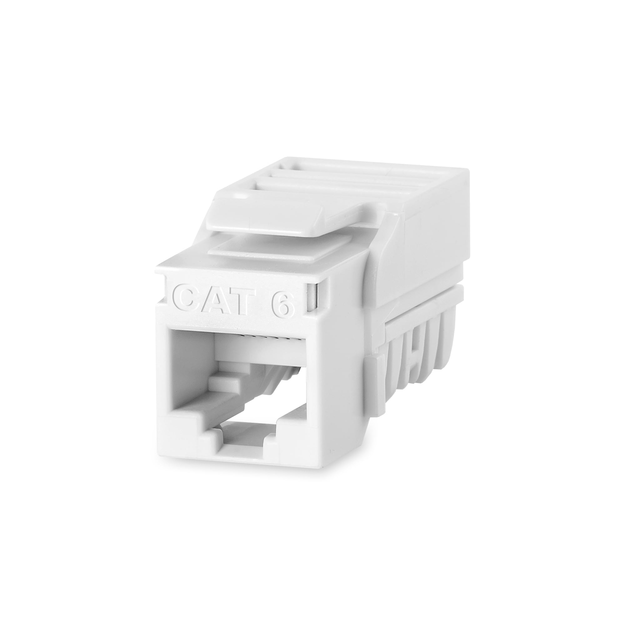 Cat 6 EC-Series Unscreened Keystone Jack, White 25-PK