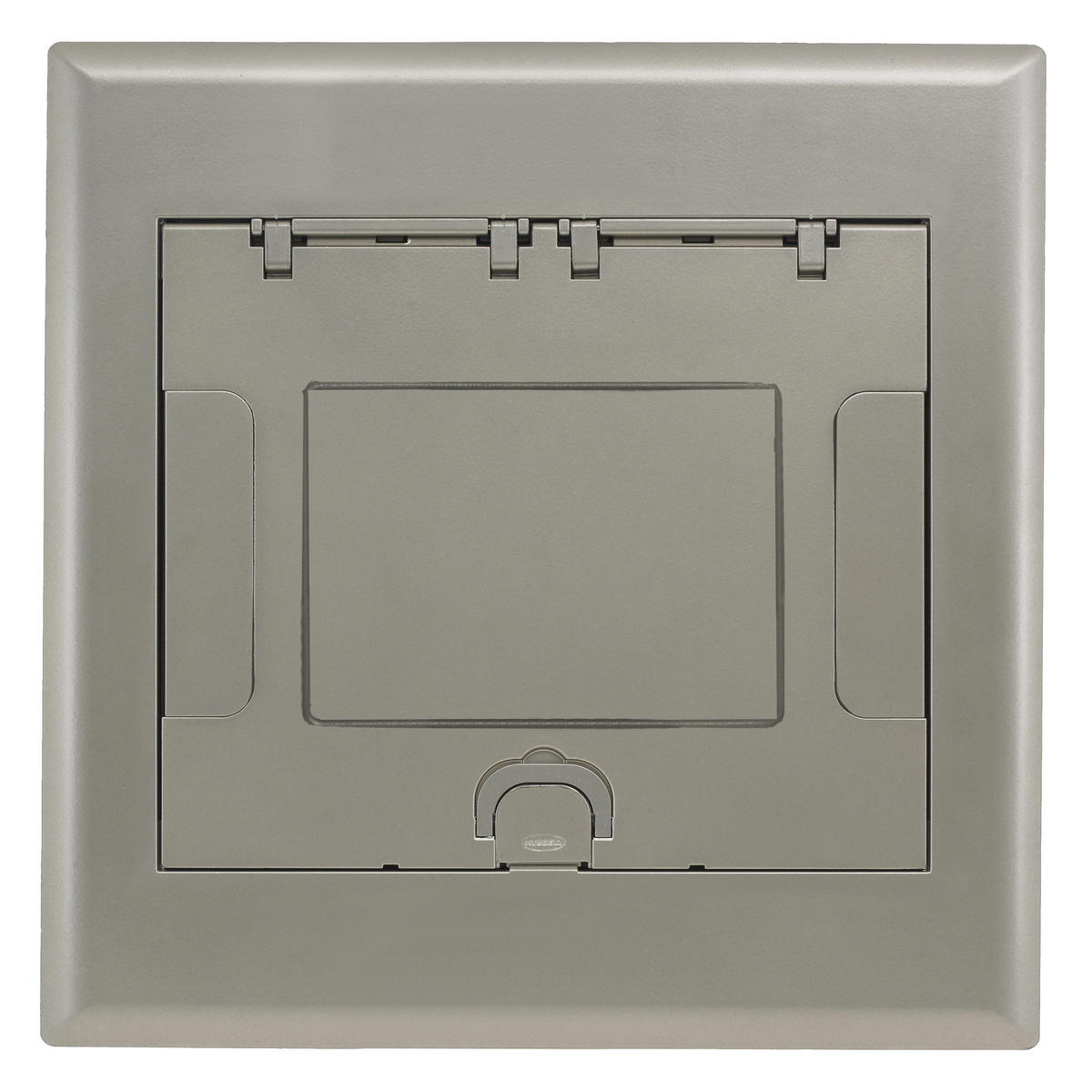 Raised Access or Wooden Floors, Recessed, 4-Gang AFB Series, Cover Assembly, Satin Nickel Powder Paint Finish with Floor Insert